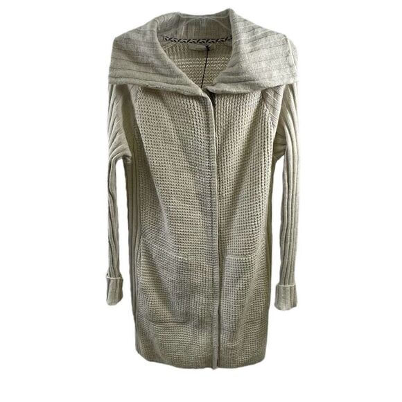 Prana NWT Ivory Ribbed Knit Yunna Cardigan Size XS - Picture 1 of 10